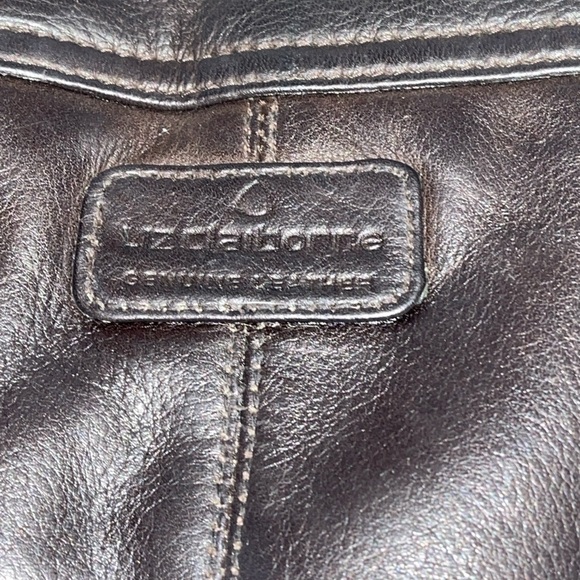 Liz Claiborne Genuine Leather Handbag Deep Brown Shoulder or Hand Held Snap - Picture 11 of 13